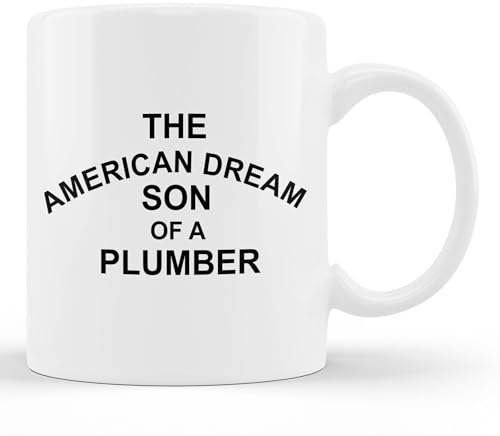 Stoneware Coffee Mug The American Dream Son of A Plumber Coffee Mug Modern Drinking Cup Reusable White Mug with Handle for Water Beer 330Ml