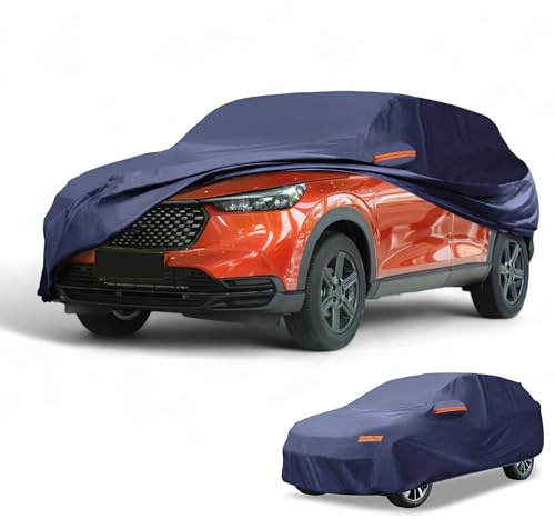 Partuto 190T-PU Universal Waterproof Car Cover for SUV Up to 181in | All-Weather Universal, Right Side Zipper, Navy Blue, Durable Outdoor Protection