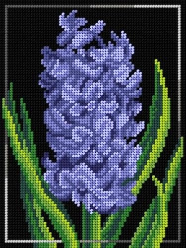 Wizardi Needlepoint Canvas for halfstitch Without Yarn Hyacinth 3052F Orchidea