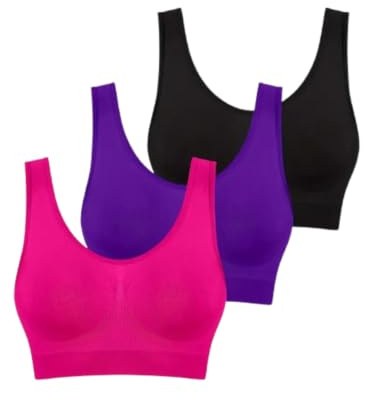 Boolavard Lot de 3 Soutiens-Gorge sans Couture pour Femme - Brassière sans Armatures - Débardeur de Sport Doux