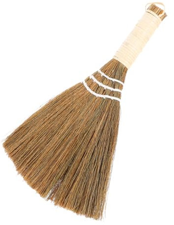 IWOWHERO Small Dust Brush Straw Braided Hand Sweeping Broom Floor Brush for Home Cleaning Hand Broom for Kitchen Use