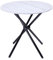 FurnitureR Table de Salle à Manger Ronde en Texture Marbre - 80cm, Table à thé de Balcon, Plateau en Bois Elegant avec Quatre Pieds en Métal Noir, Design Compact, Polyvalent, pour 2-4 Personnes Café