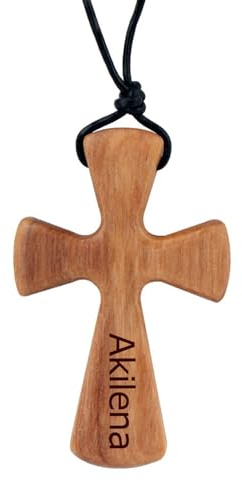 Croce In Legno Di Ulivo Personalizzata Fatta A Mano, Collana Con Croce In Legno, Battesimo, Auto Di Protezione For La Comunione, Regalo Di Natale, Benessere, Casa, Festa Cristiana, Compleanno