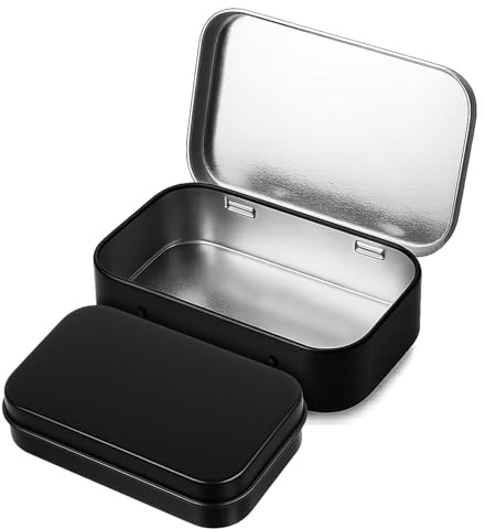 Aysatogc Kleine Dose Metal Tin Schwarz Metalldöschen Blechdose Mit Deckel Mini Aufbewahrungsbox Empty Hinged Tin Box Metalldosen Mit Deckel für Zuhause Sügigkeiten und Kleinen Gegenständen