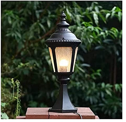 Luz de patio Lámpara de poste de luz fundida a presión Aluminio Retro Industrial Bolardo exterior Luminarias Valla impermeable Poste de puerta Accesorio de iluminación de jardín Lámpara de decoración