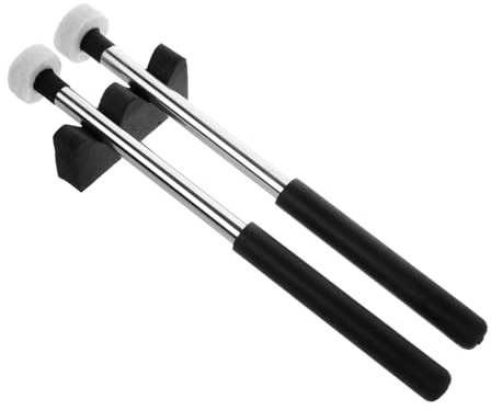 Trommelstöcke 2 Paar Filzkopf Schlägel Schwarz für Percussion | Aluminiumlegierung und Gummi, für Einsteiger und Erfahrene Musiker, Geeignet für Sessions und Live Auftritte