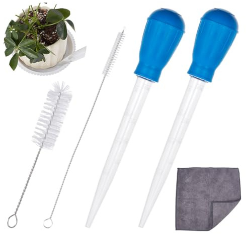 OLYCRAFT Vassoio per piante Detergente per acqua incluso 2 vassoi per vasi da fiori in plastica ABS Estrattore d'acqua 2 pezzi 304 Spazzola in filo di nylon in acciaio inossidabile 1 panno per la