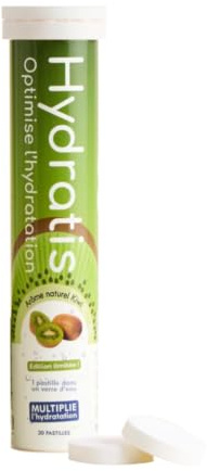 HYDRATIS - 20 Pastilles Hydratation Electrolytes - Kiwi | Améliore l'Hydratation et Favorise l'Énergie - Formule Isotonique - Sport. Récupération. Bien-être