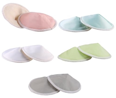 SUPVOX 10 Stück Lagige Waschbare Stillpads aus Atmungsaktivem Bambusfaser Material Schalenförmig und Langlebig Schutz vor Milchverlust für Stillende Mütter Geeignet für Schwangerschaft