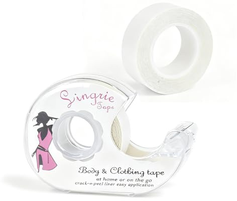 Jetstream 2 Rollen Fashion Tape Doppelseitig, Body Tape, Klebestreifen Kleidung Transparent mit Spender für Kleidung, für Bh Träger Kleid Damen Bekleidung Zubehör (5M + 5M)