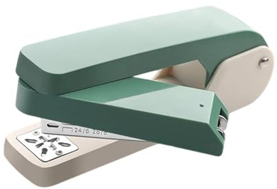 MERIGLARE Grapadora giratoria de escritorio, ligera, portátil, con capacidad para 50 hojas, herramienta manual para universidad, oficina y aula, Verde