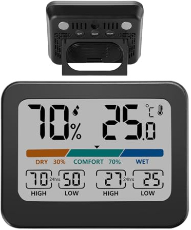Monitor Di Temperatura E Umidità - Misuratore Di Umidità Per Interni, Termometro Digitale Per Ambienti, Termometro Igrometro Digitale Per Interni Con Ampio Schermo A Colori Per | Asilo, Casa, Bag