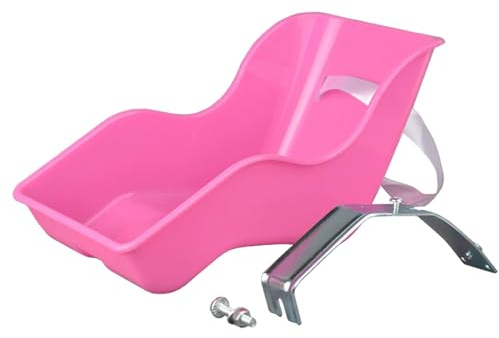 Pesoncarl Puppen-Fahrradsitz, Leichter Kunststoff-Babypuppen-Fahrradsitz, trendiges praktisches Befestigungszubehör für Mädchen-Roller-Kinderwagen, Rosy