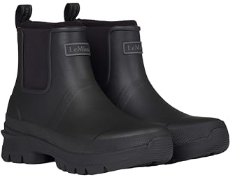 LeMieux Bramshaw Chelsea Welly - Waterproof Equestrian Yard Boots - Cushioned Neoprene Lining - Black - UK6