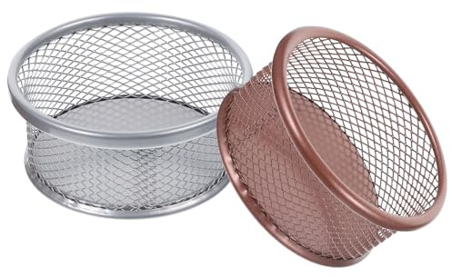 Alipis 2 pièces Organiseur de Bureau Métallique pour Trombones et Petits Accessoires Rangement Empilable Maille pour Fournitures de Bureau Support Pratique pour Clip et Objets Divers