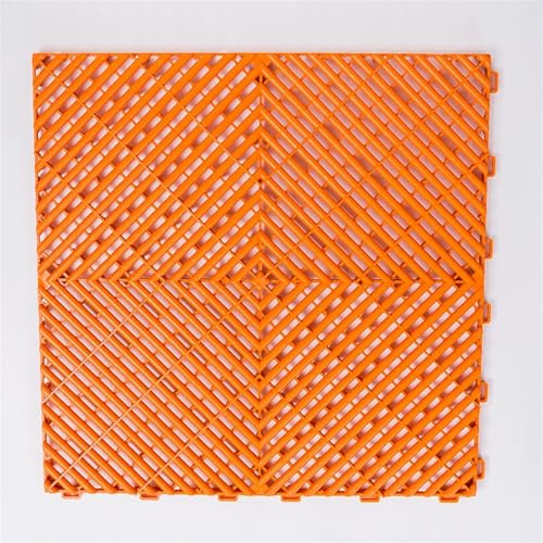 Piastrelle per pavimenti drenanti ad incastro, Piastrelle for pavimenti modulari ad incastro ventilate for garage multicolore 40x40x1,8 cm(Orange)