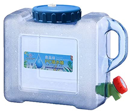 Stgfyxgs Botella de Agua Dispensador Recipiente Bidón Depósito Reutilizable con Material PC Bayer y Gran Capacidad Adecuado para Camping Picnic Pesca Viajes, 5L