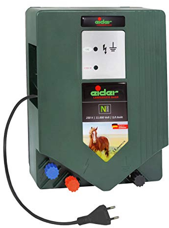 Eider 10368-300 Weidezaungerät EN 3000, Premium Line230 V-Schlagstarke 3,00 J-Auch Geeignet für Schwierig zu Hütende Tiere Wie Ziegen, Pferde Oder Schafe, Grün