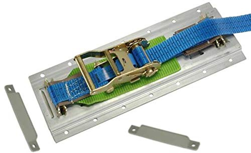 Gasflaschenhalter - Set: Kombizurrschiene (35 cm) mit Ratschengurt (2 m), 5 oder 11 kg Flasche - Neue Ausführung!