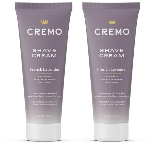 Cremo Womens Shaving Cream Sensitive Skin, Moisturizing, French Lavender, Ultra-Slick Shave Cream for Women, Fights Nicks, Cuts and Razor Burn, 6 Fl Oz (Pack of 2)