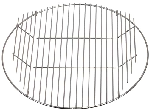 Brandsseller Rejilla de Acero Inoxidable redonda Ø aprox. 54,5 cm para Parrillas de todas las Marcas conocidas p.ej. Weber grill Ø 57 cm Acero Inoxidable AISI 430 - con Solapas
