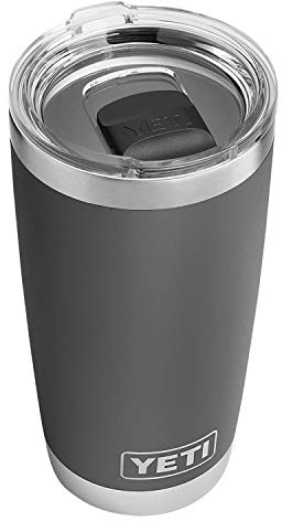 YETI Rambler Tumbler, Vacuum Insulated Stainless Steel Tumbler with Magslider Lid, Charcoal, 20 oz (591 ml)
