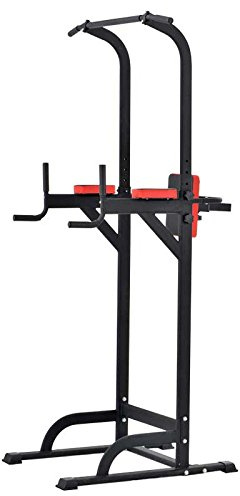 Pull Up Fitness - Barra di trazione, con Sedia Romana, Colore: Nero/Rosso