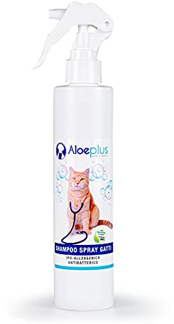 Shampoo Spray Cats 250 ml - mit Bio Aloe Arborescens 100% Made in Italy - Hypoallergen - Ideal für Tiere mit empfindlicher Haut