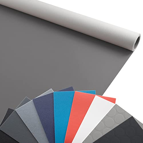 Tapis PVC EXPOTOP 2,00m x 1,00m, Gris,Tapis Vinyle Uni, Résistance au feu B1 | Revêtement de Sol PVC au Mètre - Plusieurs Tailles et Couleurs