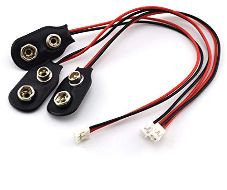SDTC Tech 3 Pack 9V Battery Snap to 2-Pin PH2.0 Connector Cable