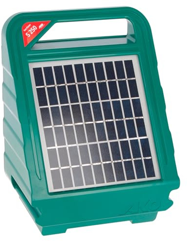 AKO Sun Power S 250, dispositivo per recinzioni da pascolo Classic, 12 V, input 0.40 J, tensione massima 10.500 V, per recinzioni fino a 3 km, prodotto in Germania