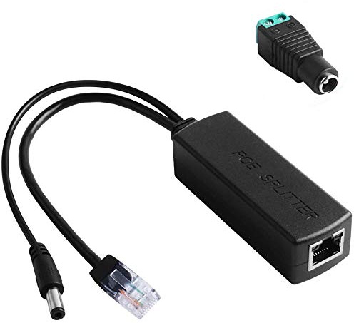 GeeekPi Répartiteur Gigabit PoE, adaptateur Ethernet 48 V vers 12 V 2 A, conforme à la norme IEEE 802.3af 10/100/1000 Mbit/s pour caméra IP, point d'accès sans fil et téléphone VoIP