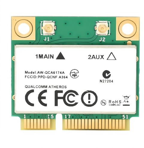 Trådlöst nätverkskort, Mini PCI-E Bluetooth 4.1 Wi-Fi-kort 2.4G-300 Mbit/s / 5G-867 Mbit/s, höghastighetsöverföring Universell kompatibilitet Trådlös Bluetooth-adapter för bärbara datorer