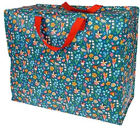 Rex London - XXL Riesentasche, Aufbewahrungstasche mit Reißverschluss - Fairies in the Garden - Feen, Blumen -