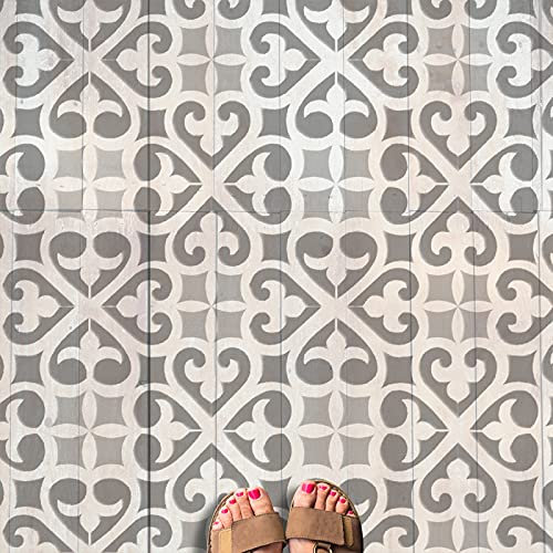 Tile Byworth Stencil, Paint existing Floor Tiles & Patio slabs, Use on Any Surface, DIY Home Decor Interior/Exterior Floor Stencil (30x30cm)