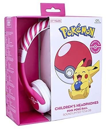 OTL Technologies Pokémon Kopfhörer für Kinder, mit Kabel, für Kinder von 3–7 Jahren, Pink PK0845 Rose