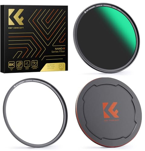 K&F CONCEPT A1 77mm ND Filter Graufilter ND64 (6 Stop) Magnetisches | mit Magnetisches Objektivdeckel 77mm, Optisches Glas,Nano-Beschichtung,Nano-Xcel,FG704