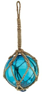 Sea-Club Bola de pescador, decoración marítima, cristal/rocío, diámetro = 10 cm, azul mar
