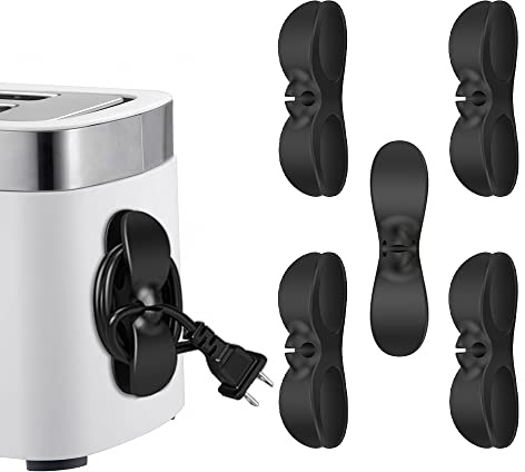 Baskiss 5 Pack Cord Organizer for Kitchen Appliances, Black