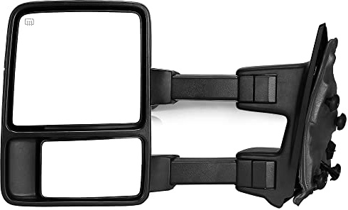 YITAMOTOR Towing Mirror Compatible with 2008-2016 Ford F250 F350 F450 F550 Super Duty, Left Driver Side Mirror Power Heated, Telescoping, Turn Signal Light, Black