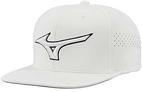 Mizuno Womens Tour Flat Snapback Baseball-caps, White/White