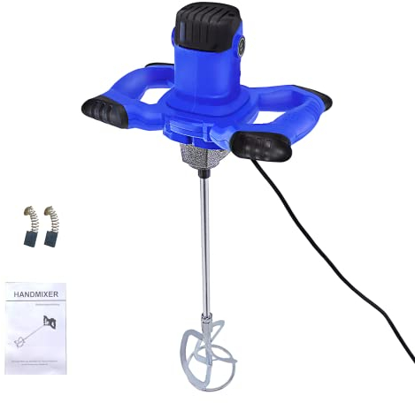 Handheld Electric Concrete Cement Mixer Mixing Mortar Portable Paddle Mixer Adjustable 6 Speed Stirrer M14 for Mortar Grouts Paint Cement Plaster Plastering
