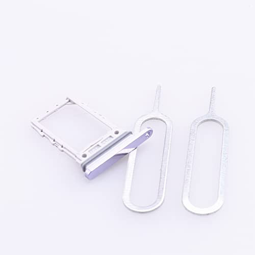 SIM-Kartenfach für Samsung Galaxy Z Flip 4 5G F721 (Single Card Version) SIM-Slot Halter Ersatz mit wasserdichtem Gummidichtungsring + SIM-Kartenfach offener Auswurfstift lila