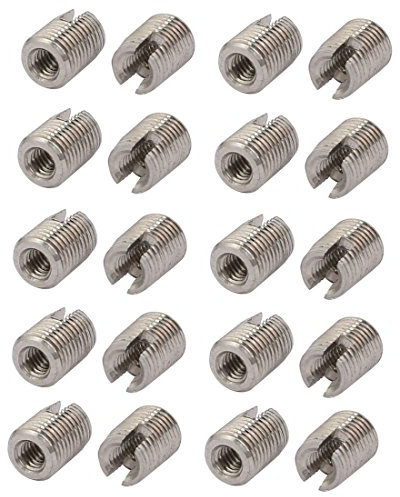 sourcing map Insert fileté autotaraudeur à fente en acier inoxydable 304 M2.5x6mm, 20 pièces