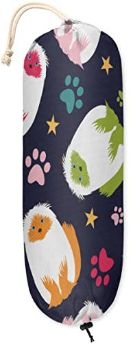 Lustige Katzen Farbe Kunststoff Tasche Halter Wandhalterung Kunststoff Tasche Organizer Einkaufstasche Aufbewahrungsspender Waschbar Große Einkaufstaschen Träger ​Für Zuhause Küche Reisen, 1 Packung