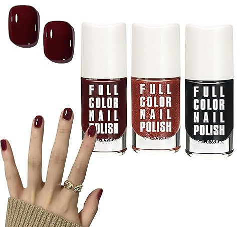 EXQST 2024 Kirsch-Mokka-Nagellack-Gel, dunkler Kirschrot-Nagellack, schnell trocknender, langlebiger Nagellack, DIY-Maniküre-Nagellack-Gel-Nagellack-Set