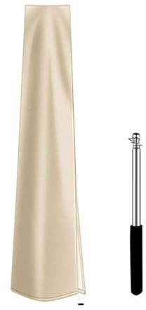 Dualoai Schutzhülle für Gartenschirme, Und Wetterfest, Beige 200cm