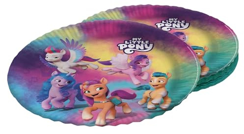 Party Factory My Little Pony Lot de 8 assiettes jetables en carton, multicolores, Ø 23 cm, pour anniversaire d'enfant, fête à thème