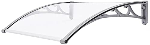 Vordach für Vordertür, Gebogene Tür, Fenster, Markise, Überdachung, Regenschutz, transparente Halterung aus Polycarbonat-Aluminiumlegierung für Regenschutz im Freien, Sonnenschutz,
