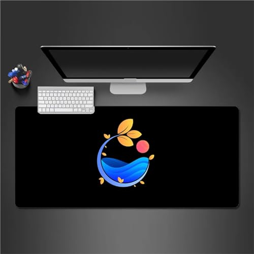QiHon Gaming Mauspad XXL Delfin Großes Mauspad Schreibtischauflage mit Vernähte Kanten Einer speziellen Oberfläche verbessert Geschwindigkeit und Präzision 600x400x2mm
